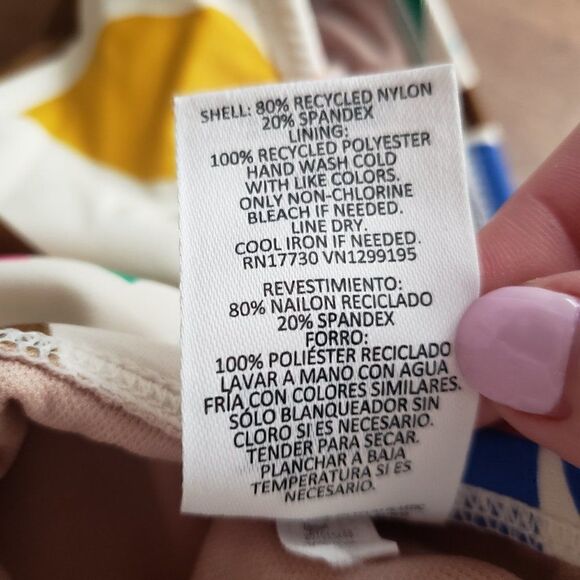 Tabitha Brown For Target One Piece Swim Suit Size XXS Cheeky White Leaves NWOT - Picture 7 of 8